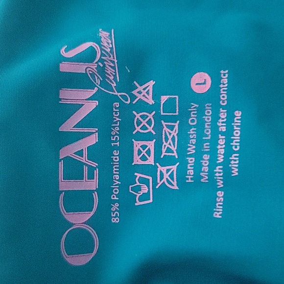 Oceanus Callie Luxury Embellished Party Dress in Aquamarine Large - Picture 4 of 4